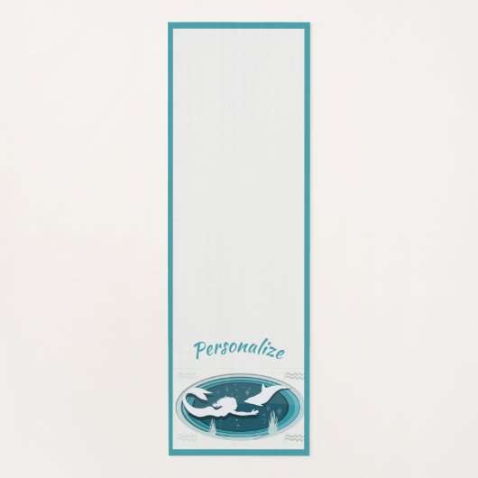 マーメイドエレガントドルフィンブルーグレーゼンヨガナマステ ヨガマット (正面)