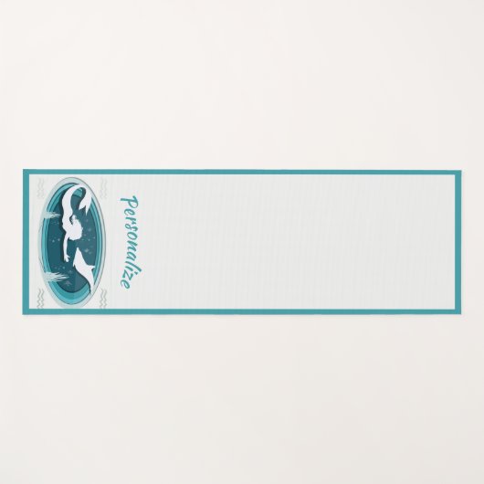 マーメイドエレガントドルフィンブルーグレーゼンヨガナマステ ヨガマット (正面(横))