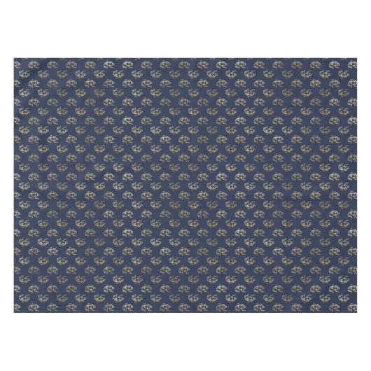 マーメイドエレガントネイビー金属金ゴールドテーマパーティー テーブルクロス (正面(横))