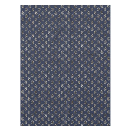 マーメイドエレガントネイビー金属金ゴールドテーマパーティー テーブルクロス (正面)