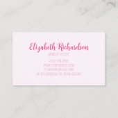 マーメイドエレガントピンクパープルシックモダン ユニーク 名刺 (裏面)