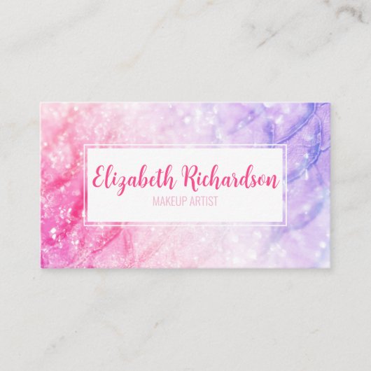 マーメイドエレガントピンクパープルシックモダン ユニーク 名刺 (正面)