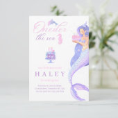 マーメイドオガーリーネダーザシー第1ベビー誕生日 招待状 (スタンド正面)