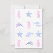 マーメイドオガーリーネダーザシー第1ベビー誕生日 招待状 (裏面)