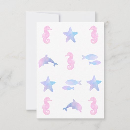マーメイドオガーリーネダーザシー第1ベビー誕生日 招待状 (裏面)