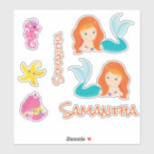 マーメイドオレンジ海の友人シール シール (シート)