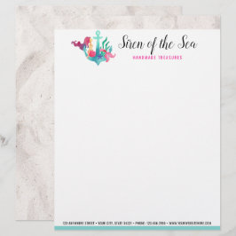 マーメイドオンいかり水航海の色ビーチサンド レターヘッド