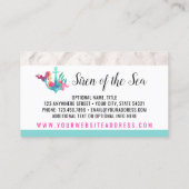 マーメイドオンいかり航海のウォーター色ビーチ砂 名刺 (裏面)