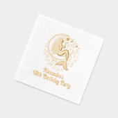 マーメイドオンクレセントムーン誕生日任意の年齢 箔ナプキン (左)