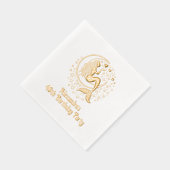 マーメイドオンクレセントムーン誕生日任意の年齢 箔ナプキン (右)