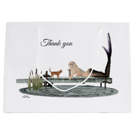 マーメイドオンビーチ波止場抱き枕 ラージペーパーバッグ