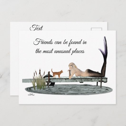 マーメイドオンボート波止場はがき ポストカード (正面/裏面)