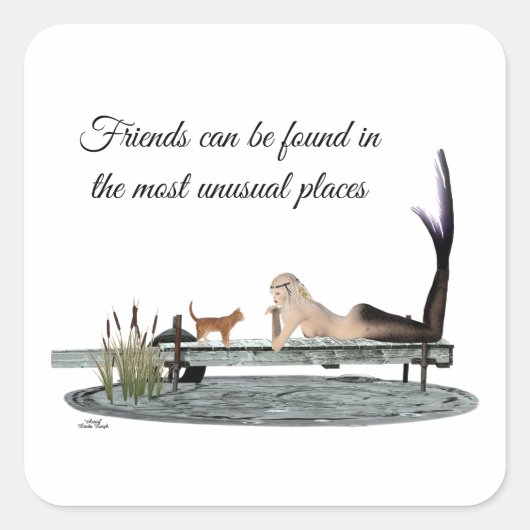 マーメイドオンボート波止場シール スクエアシール (正面)