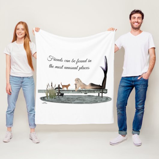 マーメイドオンボート波止場フリースブランケット フリースブランケット (インサイチュ)