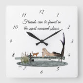 マーメイドオンボート波止場壁時計 スクエア壁時計 (正面)
