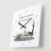 マーメイドオンボート波止場壁時計 スクエア壁時計 (傾斜)