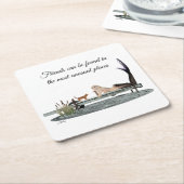 マーメイドオンボート波止場紙コースター スクエアペーパーコースター (アングル)