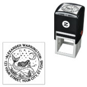 マーメイドオンロックスムーンネーム差出人住所 セルフインキングスタンプ (インサイチュ)