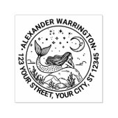 マーメイドオンロックスムーンネーム差出人住所 セルフインキングスタンプ (デザイン)