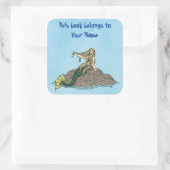 マーメイドオンロックス蔵書票 スクエアシール (バッグ)