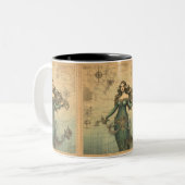マーメイドオンヴィンテージマップ ツートーンマグカップ (正面左)
