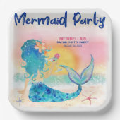マーメイドカクテルトロピカルビーチバチェロレッテ ペーパープレート (正面)