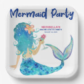 マーメイドカクテルミニマルビーチバチェロレッテ ペーパープレート (正面)