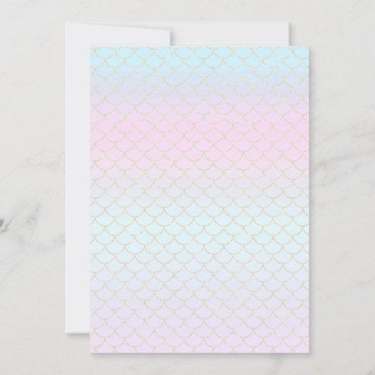 マーメイドカスタマイズベビーシャワースパープルパープルティール（緑がかった色） サンキューカード (裏面)