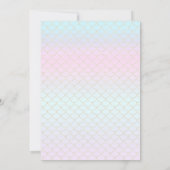 マーメイドカスタマイズベビーシャワースパープルパープルティール(緑がかった色) 招待状 (裏面)