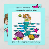 マーメイドカスタマイズ誕生日招待状 招待状 (正面/裏面)