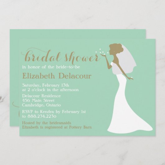 マーメイドカット結婚の縁日シャワー招待状 招待状 (正面/裏面)