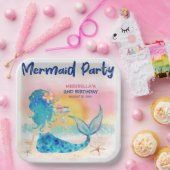 マーメイドカップケーキトロピカルビーチガールズ誕生日 ペーパープレート (パーティー)