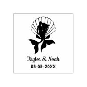 マーメイドカップルの海のデザイン ラバースタンプ (インプリント)