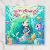 マーメイドカラフルをテーマにしたハッピーバースデーパーティー フェイバータグ (裏面)
