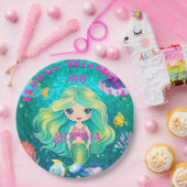 マーメイドカラフルをテーマにしたハッピーバースデーパーティー ペーパープレート (パーティー)
