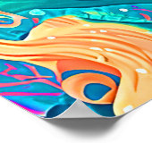 マーメイドカラフルをテーマにしたハッピーバースデーパーティー ポスター (角)