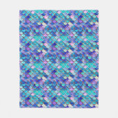 マーメイドカラフルパタはかりで測ーン小さな女の子 フリースブランケット (正面)