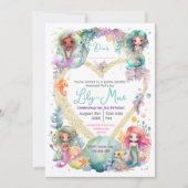 マーメイドカラフルパーティの招待状 招待状 (正面)