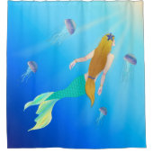 マーメイドカラフルプリンセス シャワーカーテン (正面)