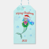 マーメイドカラフルホールディングクリスマスリース ギフトタグ (正面)