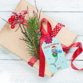 マーメイドカラフルホールディングクリスマスリース ギフトタグ