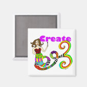 マーメイドカラフルミューズスクエアの作成 マグネット (正面/裏面)