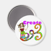 マーメイドカラフルミューズラウンドの作成 マグネット (正面/裏面)