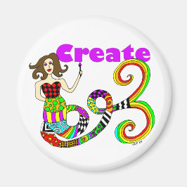 マーメイドカラフルミューズラウンドの作成 マグネット