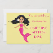 マーメイドカラフル女子の誕生日パーティー 招待状 (正面)