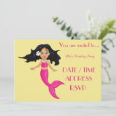 マーメイドカラフル女子の誕生日パーティー 招待状 (スタンド正面)