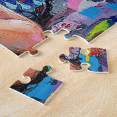 マーメイドカラフル油彩画 ジグソーパズル (側面)