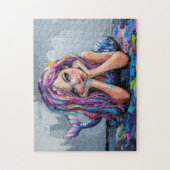 マーメイドカラフル油彩画 ジグソーパズル (縦)