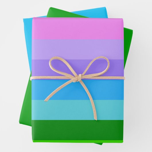 マーメイドカラーストライプ ラッピングペーパーシート (インサイチュ)