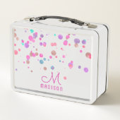 マーメイドガーリーグリッター&フォイル紙吹雪モノグラム メタルランチボックス (裏面)